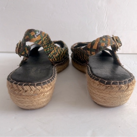 ERIC MICHAEL Shoes Leather Basket Weave Slingback Sandals Size 41 fits 9US - Picture 3 of 4